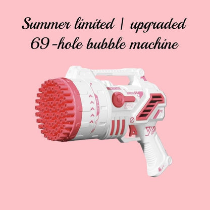 LED Bubble Rocket Blaster 69 Hole Light-Up Machine with USB Recharge