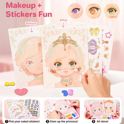 Princess DIY Sticker & Makeup Activity Book – Creative Fun for Kids